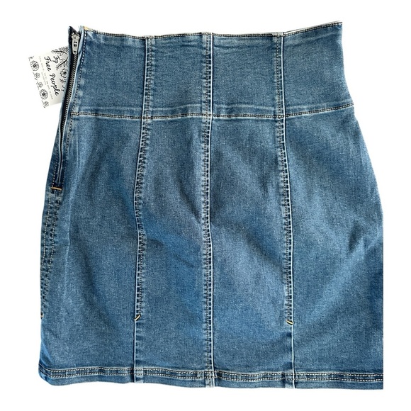 NWT Free People Holding Onto a Dream Denim Mini Skirt Size 4 - Picture 6 of 11